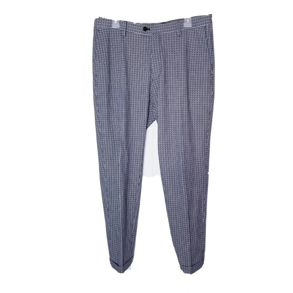 Zara Cuffed Dress Pants Women Size 32 Black White